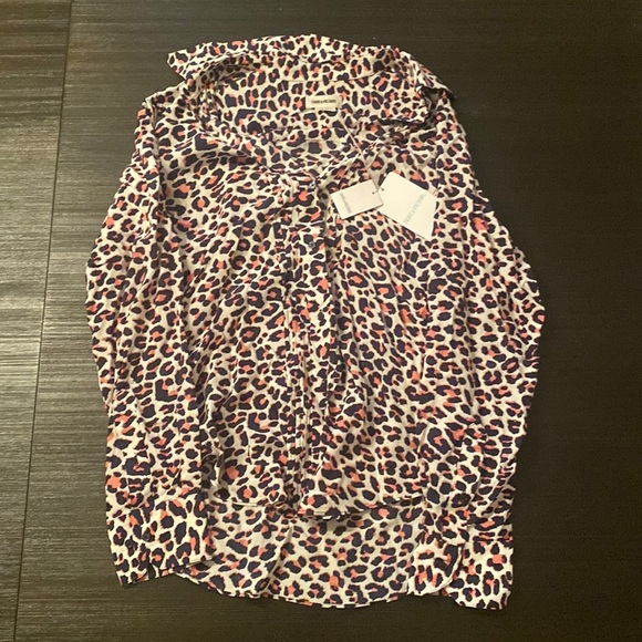 NWT Zadig & Voltaire Women’s Small Cheetah Pink Button Down - Picture 3 of 7